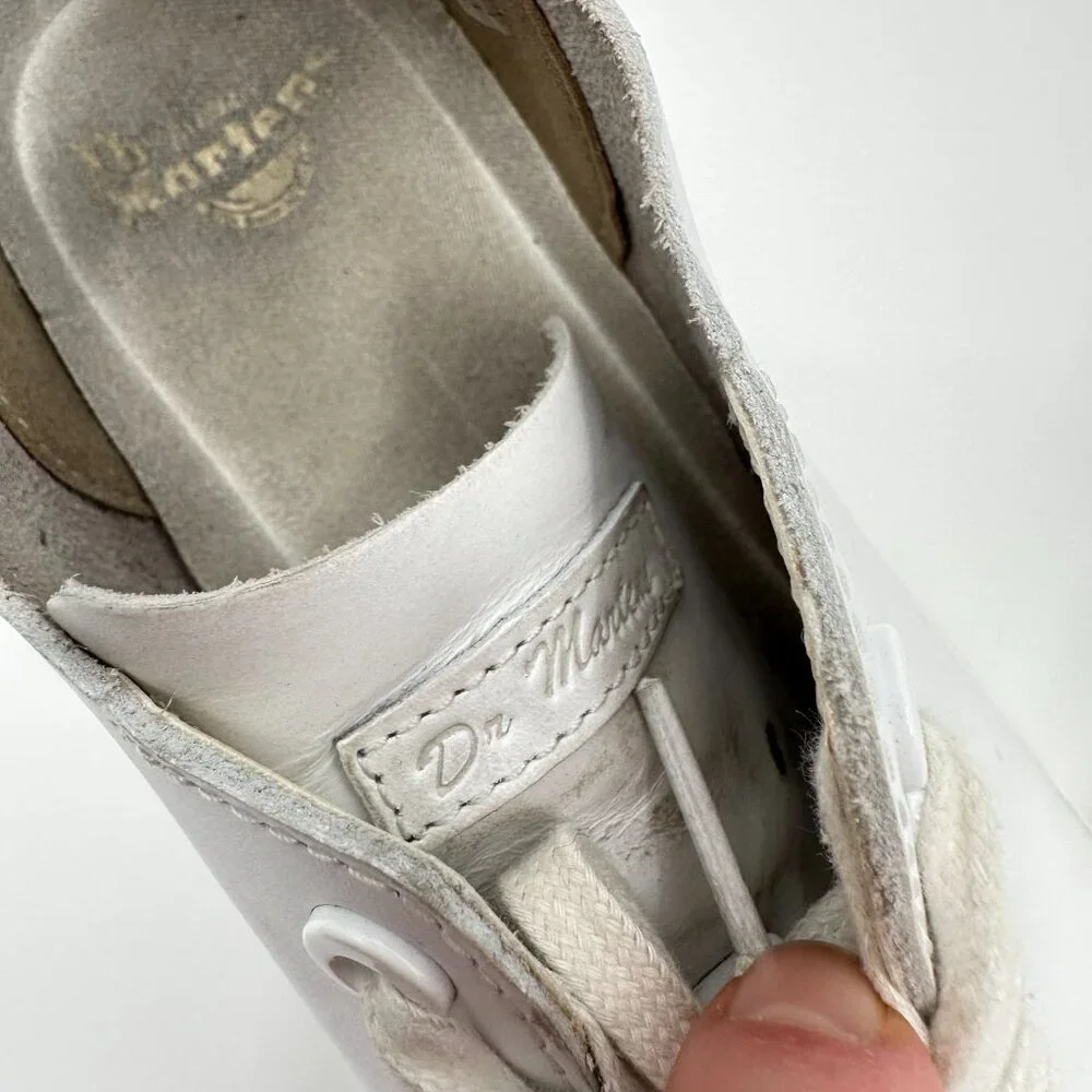 Dr. Martens Dante White Shoes Loafers Lace Up Sneakers Women's 7 Men's 6 Leather